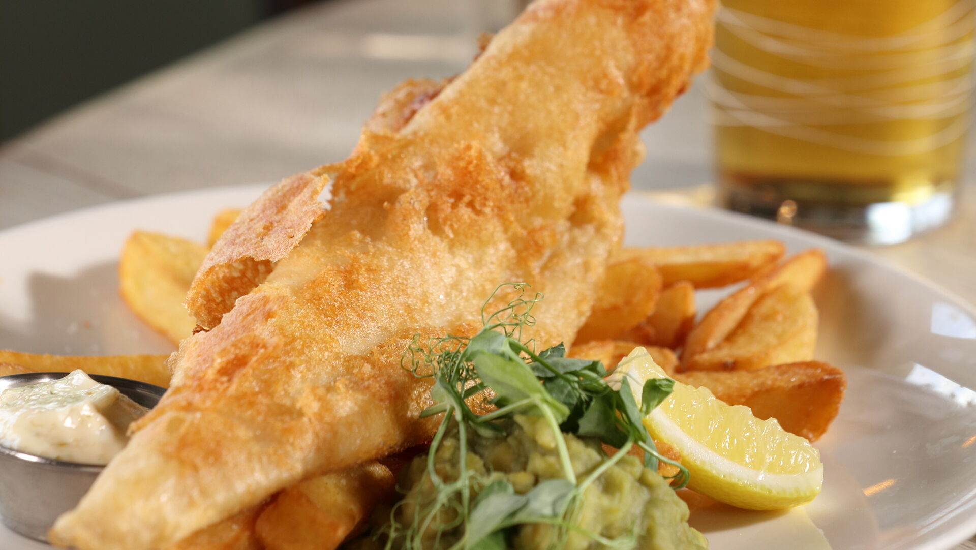 Fish and Chips and a pint of Wadworth 6X